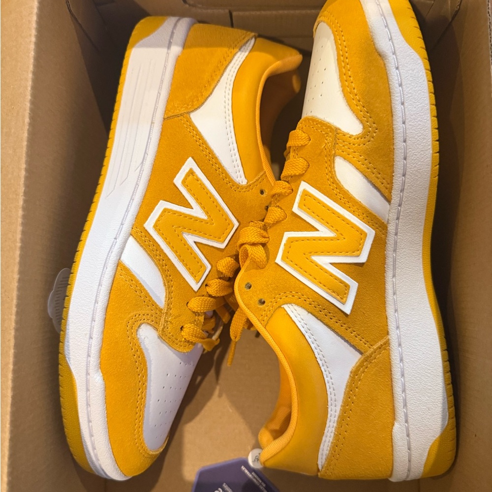 New Balance Yellow and White Sneakers